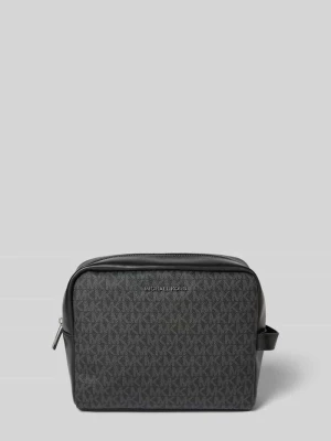Kosmetyczka z uchwytem ze skóry bydlęcej Michael Kors Czarny