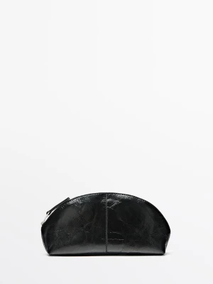 Kosmetyczka Ze Skóry Nappa - Czarny - - Massimo Dutti - Kobieta