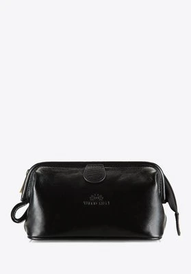Kosmetyczka ze skóry prostokątna czarna Wittchen