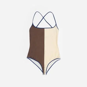 Kostium kąpielowy dwukolorowy czekolada i kość słoniowa BIMBA Y LOLA