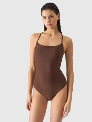 Kostium kąpielowy jednoczęściowy damski - brązowy 4F