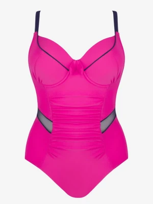 Kostium kąpielowy jednoczęściowy z usztywnianymi miseczkami w amarantowo-granatowej kolorystyce Acapulco 1 POUPEE