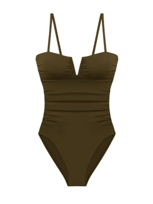 Kostium kąpielowy Lauren Ralph Lauren oliwkowy