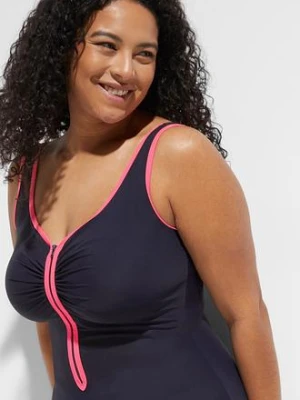 Kostium kąpielowy lekko modelujący sylwetkę z zamkiem bonprix