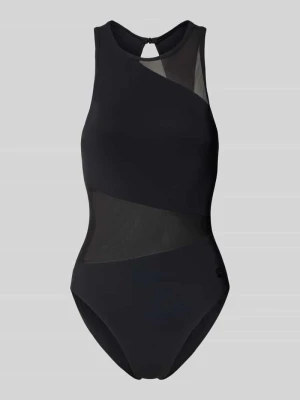 Kostium kąpielowy o kroju slim fit z półprzezroczystymi partiami Arena