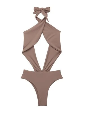 Kostium kąpielowy PULL&BEAR ciemnobrązowy