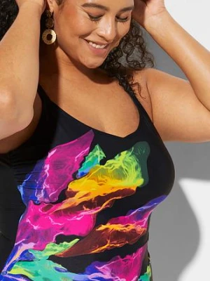 Kostium kąpielowy shape, lekki stopień modelowania sylwetki, dekolt w serek bonprix