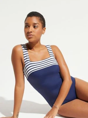 Kostium kąpielowy, średni stopień modelowania sylwetki, na szerokich ramiączkach bonprix