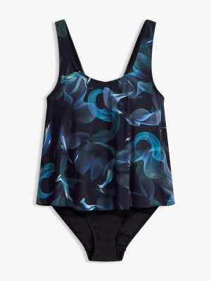 Kostium kąpielowy w optyce tankini BonPrix czarny