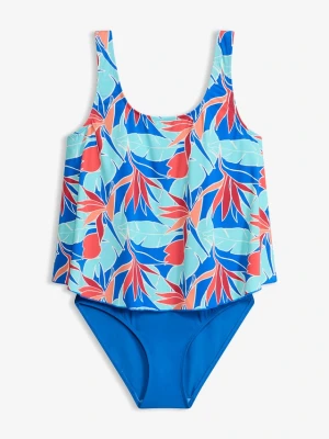 Kostium kąpielowy w optyce tankini BonPrix niebieski