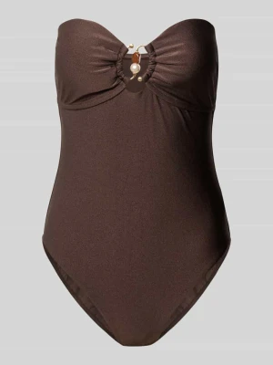 Kostium kąpielowy w stylu odkryte ramiona model 'PALERMO' Seafolly Ciemnobrązowy