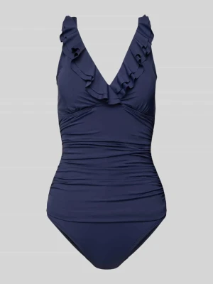Kostium kąpielowy z falbanami i głębokim dekoltem na plecach Lauren Ralph Lauren
