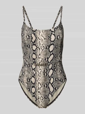 Kostium kąpielowy z paskiem w efekt łańcuszka Michael Kors Czarny