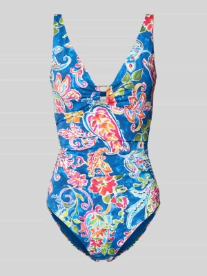 Kostium kąpielowy z wzorem na całej powierzchni Lauren Ralph Lauren Ciemnoniebieski