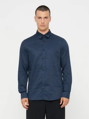 Koszula Armani Exchange niebieski denim