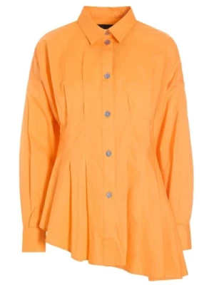 Koszula Asymetryczna z Bawełny w Kolorze Pomarańczowym Bitte Kai Rand