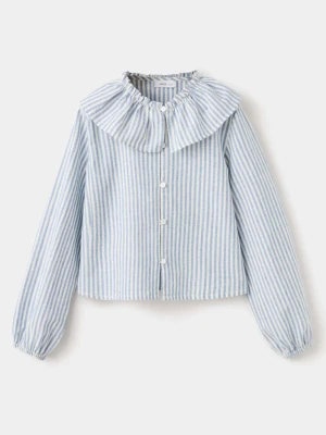 Koszula babydoll w paski niebieski - Dzieci - - MANGO KIDS