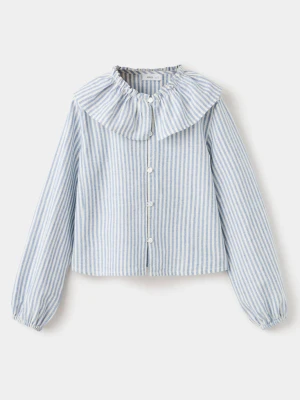 Koszula babydoll w paski niebieski - Dzieci - - MANGO KIDS