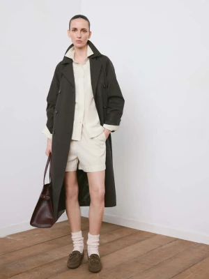 Koszula bawełniana oversize kremowy / écru - Kobieta - - MANGO