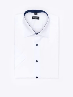 KOSZULA BEXLEY 2986/1E KRÓTKI RĘKAW SLIM FIT BIAŁY Recman