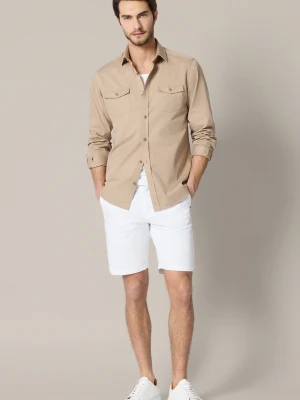 Koszula Beżowa Bawełniana Regular Elettra Lancerto