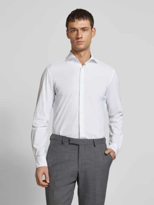 Koszula biznesowa męska JOOP! Collection;Mieszanka materiałów;Krój slim fit;Model ‘Pai’;Kołnierzyk typu cutaway;Listwa guzikowa;Długość tyłu w rozmiarze 40: 76 