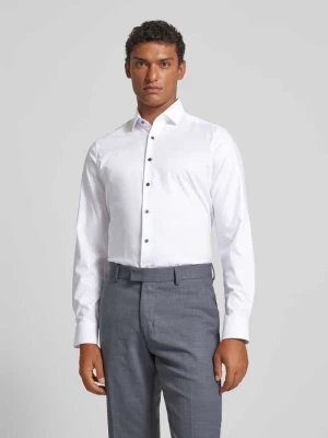 Koszula biznesowa o kroju slim fit z drobnego twillu OLYMP Level Five