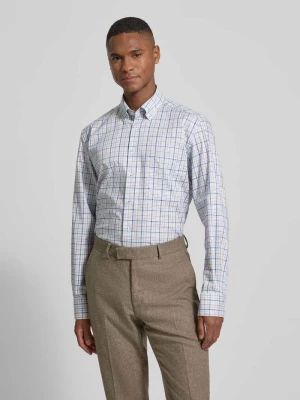 Koszula biznesowa o kroju comfort fit z bawełny z kołnierzykiem typu button down Eterna