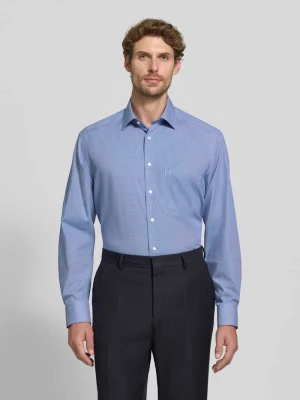 Koszula biznesowa o kroju comfort fit z czystej bawełny OLYMP Luxor Królewski niebieski