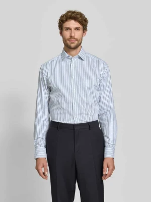 Koszula biznesowa o kroju comfort fit z czystej bawełny OLYMP Luxor Niebieski