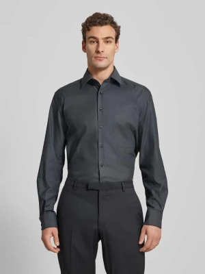 Koszula biznesowa o kroju comfort fit z jednolitą fakturą Eterna