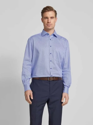 Koszula biznesowa o kroju comfort fit ze wzorem na całej powierzchni Eterna