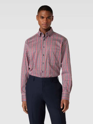Koszula biznesowa o kroju comfort fit ze wzorem w kratę Eterna