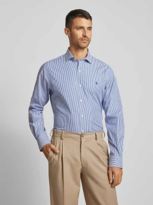 Koszula biznesowa o kroju custom fit z wyhaftowanym logo Polo Ralph Lauren Królewski niebieski
