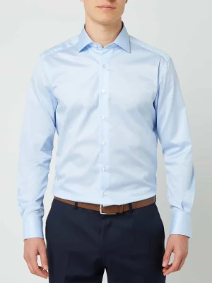 Koszula biznesowa o kroju modern fit z diagonalu — nieprzejrzysta Eterna