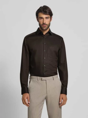 Koszula biznesowa o kroju Modern Fit z kołnierzykiem typu kent Olymp