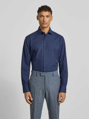 Koszula biznesowa o kroju Modern Fit z kołnierzykiem typu kent Olymp Granatowy