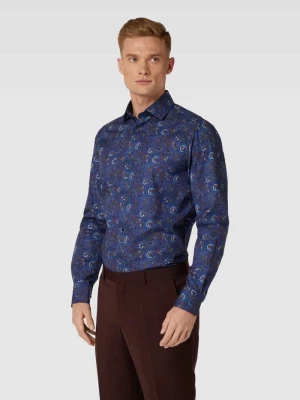 Koszula biznesowa o kroju modern fit z kwiatowym wzorem na całej powierzchni Olymp