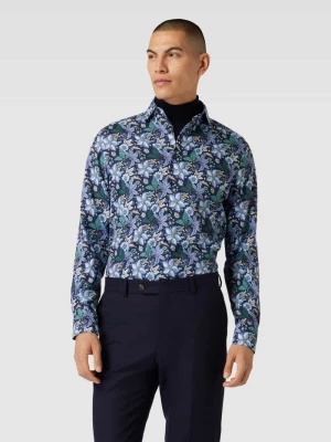 Koszula biznesowa o kroju modern fit ze wzorem na całej powierzchni model ‘Global’ Olymp