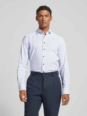 Koszula biznesowa o kroju modern fit ze wzorem na całej powierzchni Olymp