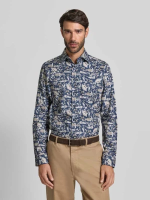 Koszula biznesowa o kroju regular fit z bawełny z kołnierzykiem typu kent Christian Berg Men