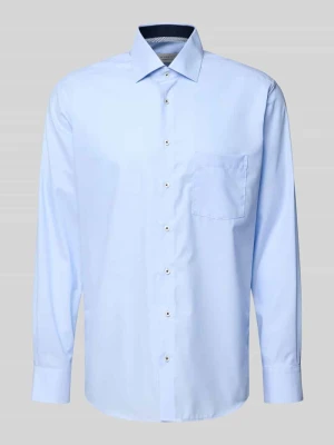 Koszula biznesowa o kroju regular fit z bawełny z kołnierzykiem typu kent Eterna