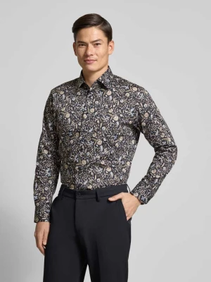 Koszula biznesowa o kroju regular fit z bawełny z kołnierzykiem typu kent Eterna