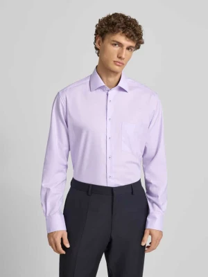 Koszula biznesowa o kroju regular fit z bawełny z kołnierzykiem typu kent Eterna