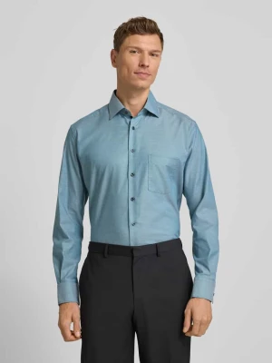 Koszula biznesowa o kroju regular fit z bawełny z kołnierzykiem typu kent Eterna