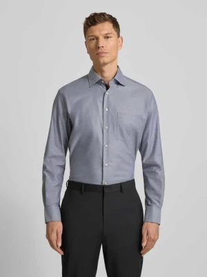 Koszula biznesowa o kroju regular fit z bawełny z kołnierzykiem typu kent Eterna