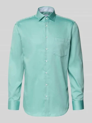 Koszula biznesowa o kroju regular fit z bawełny z kołnierzykiem typu kent SEIDENSTICKER REGULAR FIT