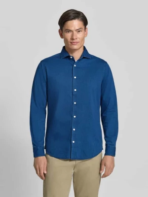 Koszula biznesowa o kroju regular fit z czystej bawełny model 'Casual Spread Kent' Seidensticker Granatowy