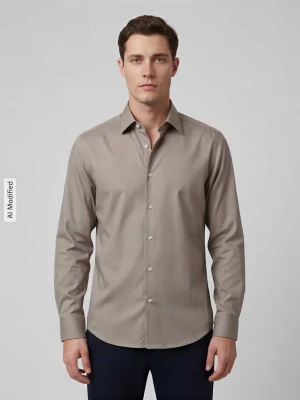 Koszula biznesowa o kroju regular fit z czystej bawełny model 'H-Joe' Boss Piaskowy