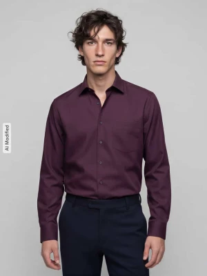Koszula biznesowa o kroju regular fit z czystej bawełny model 'New Kent' Seidensticker Bordowy